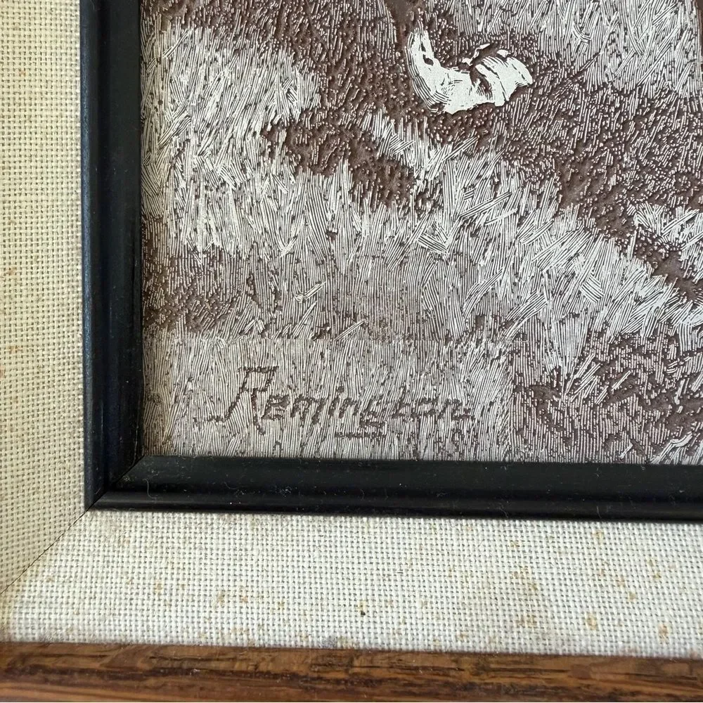 1886 Harper's Weekly Magazine Cover Page Engraved Texture Art Remington Framed